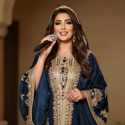 portait of dounia batma moroccan singer in amazing dress