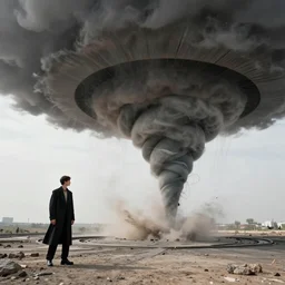fashion editorial in a tornado. wide angle shot. highly detailed.