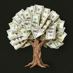 a tree made of money