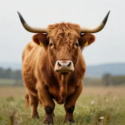 highland cow, digital art, art by