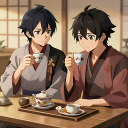 yasuo having tea with his brother yone 4K detailed