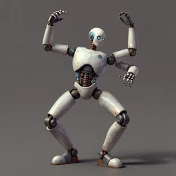 a beautiful concept art of human shaped showman dancing cyborg with two arms and two legs by james gurney, trending on artstation.