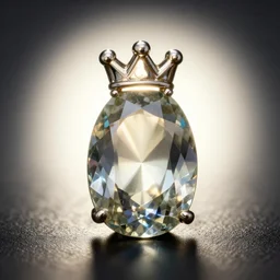 a macro photo still of a gemstone in the shape of a king, 8 k studio lighting, key light, back lighting