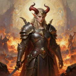 epic portrait an demonic soldier in hell landscapes full of explosions and lava, digital painting, artstation, concept art, soft light, hdri, smooth, sharp focus, illustration, fantasy, intricate, elegant, highly detailed, D&D, matte painting, in the style of Greg Rutkowski and Alphonse Mucha and artemisia, 8k, highly detailed, jurgens, rutkowski, bouguereau, pastoral, rustic, georgic, detailed concept art, illustration, colorful pastel, painting, detail, ultra detailed, digital art, 4K,