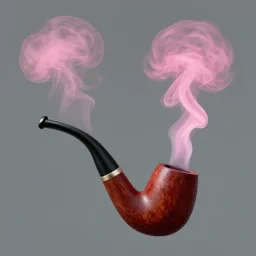 pink smoke emerging from a wooden pipe, digital art, concept