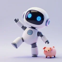product photo of a futuristic exhausted cute robot pet, asymmetric flowing dancing pose minimalistic cute, by artgerm and greg rutkowski and marc newson and zaha hadid, alphonse mucha, samsung apple webcam, matte glossy materials, neon, otter puppy pig. three quarter view, volumetric light, detailed, octane render, midsommar