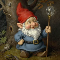 a gnome becomes gnome, detailed oil painting by hieronymus bosch