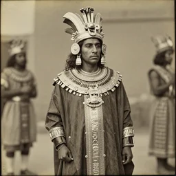 vintage photo of an aztec king by edward s curtis, photo journalism, photography, cinematic, national geographic photoshoot