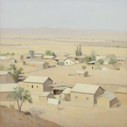 the village of kifiti, oil painting, pale colors, high detail, 8 k, wide angle, trending on artstation,