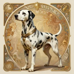 anthropomorphic dalmatian dog warrior, D&D, fantasy, intricate, elegant, highly detailed, digital painting, artstation, concept art, matte, sharp focus, illustration, hearthstone, art by Artgerm and Greg Rutkowski and Alphonse Mucha