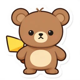 cute miss mascot teddiursa teddiursa teddiursa pokemon sticker art, cronobreaker, beeple game icon