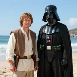 obi - wan and darth vader enjoying a day on the beach