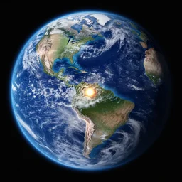 a giant meteor hitting planet earth, 4 k, highly detailed