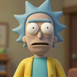 rick from rick and morty photorealistic unreal facial details clay soft light engine photorealistic ultra - realistic highly detailed focus photography lighting digital painting hd adultswim by kyle lambert