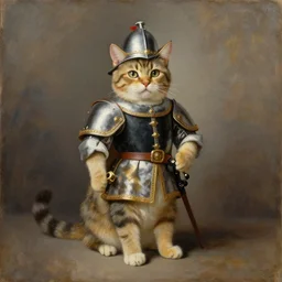 a painting of a cat musketeer