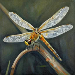 a painting of a killer dragonfly by paul klee, intricate detail