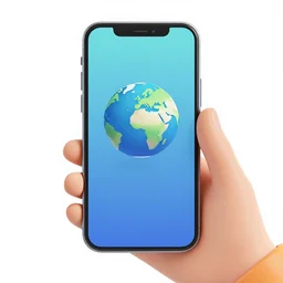 illustration of a mobile phone with a planet inside the screen going out of it, first person, in 4 d, detailed and intricate forty five degree isometric, cross john berkey and vincent di fate and ralph mcquarrie, maurits cornelis