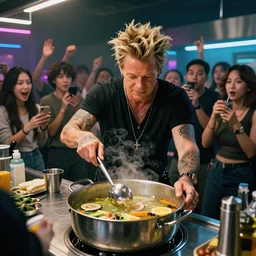 cyberpunk Gordon Ramsey making NANITE SOUP AND SHOWING it to EVERYONE