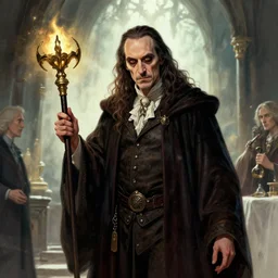 Steve Buscemi as a mad, evil alchemist  concept art by J.Dickenson and Greg Rutkowski
