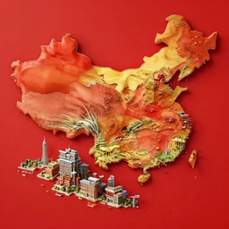 china fallout resource wars concept art, red background, vibrant colors, 8 k photorealistic, hd, high details, trending on artstation