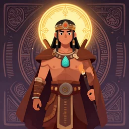 portrait of a future metaverse  tech shaman warrior, 2D cartoon,  visionary art, symmetric, Magick symbols, holy halo, shipibo patterns, sci-fi, concept art, trending on art station, 8k digital art