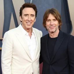 nicolas cage and billy corgan, photo op, red carpet,