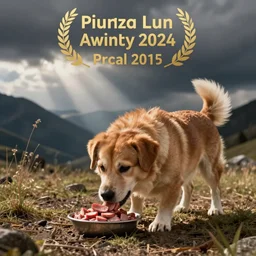 anthropomorphic dog eating,,,