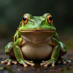 hyperrealistic dslr film still of frog, stunning 8 k octane comprehensive 3 d render, inspired by sheryl luxenburg & istvan sandorfi & greg rutkowski & unreal engine, perfect symmetry, dim volumetric cinematic lighting, extremely hyper - detailed, extremely lifelike attributes & texture, intricate, masterpiece, artstation, stunning