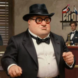 a painting of peter - griffin as the mob - boss in the godfather, by arthur suydam trending on artstation, oil painting rebrandt