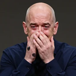 jeff bezos hiding very scared crying