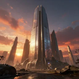 a Half life level, from the 1998 PC game Half life in the Dead, brutalist architecture, stunning volumetric light, sunset, metal, concrete and translucent material, stunning skies, majestic landscape, trending on Artstation, 8k, photorealistic, hyper detailed, unreal engine 5, IMAX quality, cinematic, epic lighting, in the style of Moby Francke