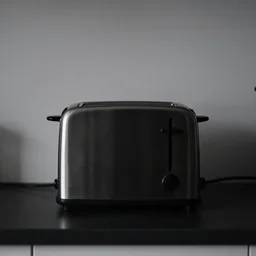 flat low contrast image of a toaster in a minimal kitchen