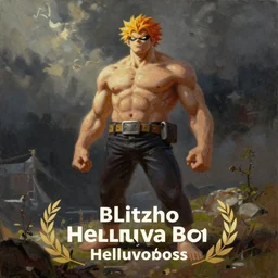oil painting of blitzo from helluva boss
