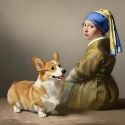 corgi dog by moebius and atey ghailan by james gurney by vermeer by George Stubbs