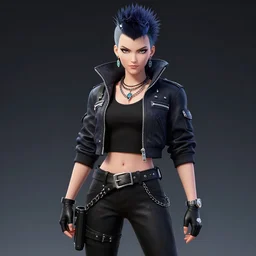 cyberpunk punk rocker. epic high fantasy character art. classic 1 9 8 0 cover art by derek riggs and rutkowski. cozy portrait at r / characterdrawing