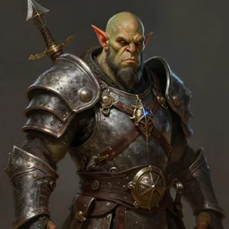 a detailed portrait of an orc warrior dressed with a rugged armor, by justin gerard and greg rutkowski, digital art, realistic painting, dnd, character design, trending on artstation