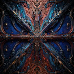 vibrant ultra clear cybernetic symmetry background wallpaper by laurie greasley rene magritte gustave dore, low contrast, cinematic dramatic lighting, hyper realistic detailed intricate render, hypermaximalist, ornate, epic composition, 4 k 8 k, octane blender, sharp focus, concept art, masterpiece award winning artstation