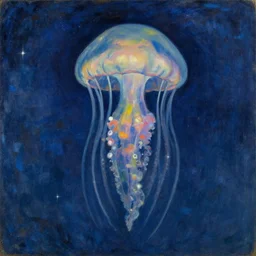 cosmic jellyfish by paul gauguin, serene, calm