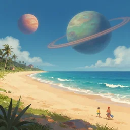 A beach on an alien planet by Angus McKie, 4k, trending on artstation