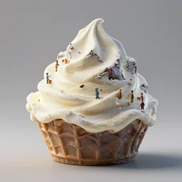 Mountain shaped as ice cream, concept art by Noah Bradley, Darek Zabrocki, Tyler edlin, Jordan Grimmer, Neil Blevins, James Paick, Natasha Tan, highly detailed, ultra detailed, ultra realistic, trending on artstation
