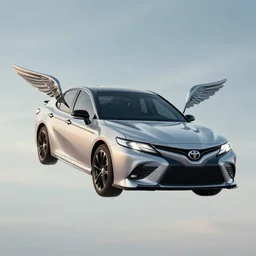 toyota camry 9 9 with wings flying in the sky