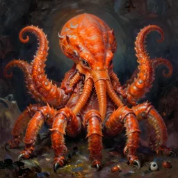 zoological portrait of orange cthulhu by jim fitzpatrick