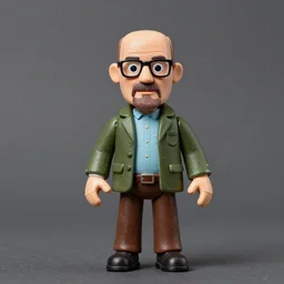a stopmotion puppet of walter white, vinyl action figure, plastic, toy