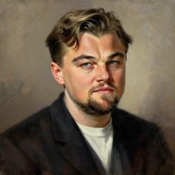 portrait en buste of Leonardo di caprio, painting art