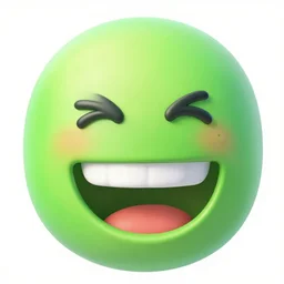 green laughing emoji