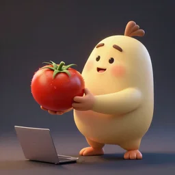 detailed 3 d render of a squash character attaching a tomato figure, hyper realistic octane render, dramatic lighting, pixar, disney, cartoon