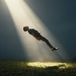 a man is levitated by a sunbeam