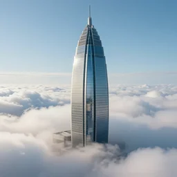 jade skyscraper resting on clouds, highly detailed, trending on artstation, symbolism, surrealism, art