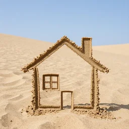 house made of sand, photography