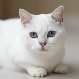 a cute real white cat